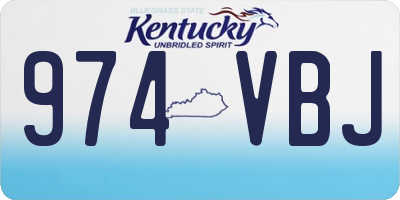 KY license plate 974VBJ