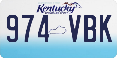 KY license plate 974VBK