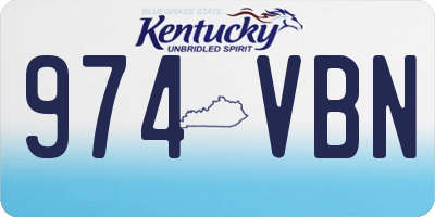 KY license plate 974VBN