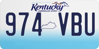KY license plate 974VBU
