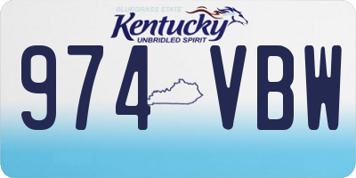 KY license plate 974VBW
