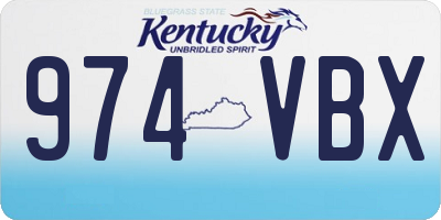KY license plate 974VBX