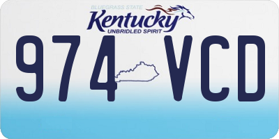 KY license plate 974VCD