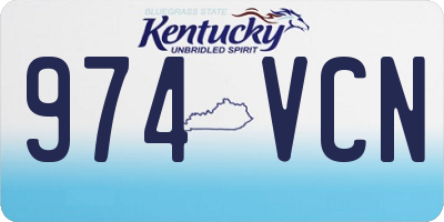 KY license plate 974VCN