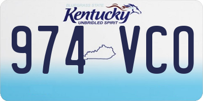 KY license plate 974VCO