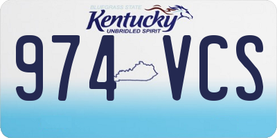 KY license plate 974VCS