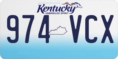 KY license plate 974VCX