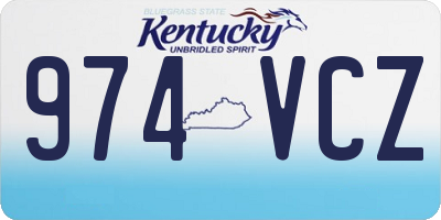 KY license plate 974VCZ