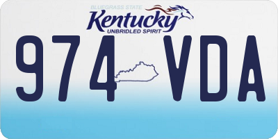 KY license plate 974VDA
