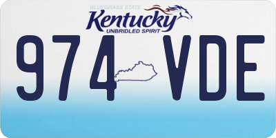 KY license plate 974VDE