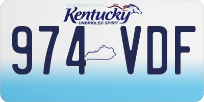 KY license plate 974VDF