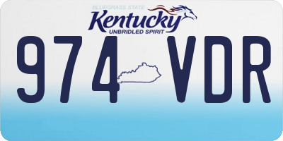 KY license plate 974VDR