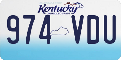 KY license plate 974VDU
