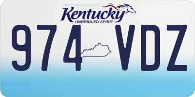 KY license plate 974VDZ
