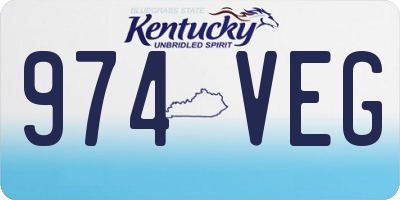 KY license plate 974VEG