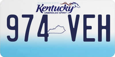 KY license plate 974VEH