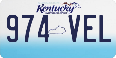 KY license plate 974VEL