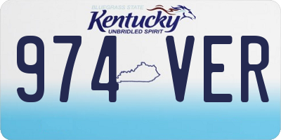 KY license plate 974VER
