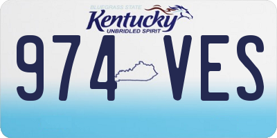 KY license plate 974VES