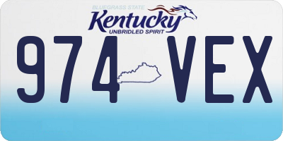 KY license plate 974VEX