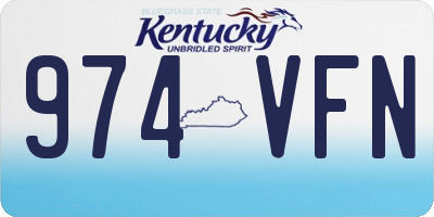 KY license plate 974VFN