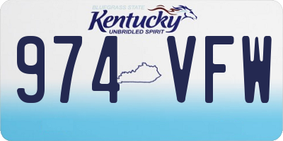 KY license plate 974VFW
