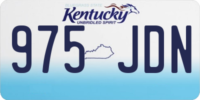 KY license plate 975JDN