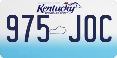 KY license plate 975JOC