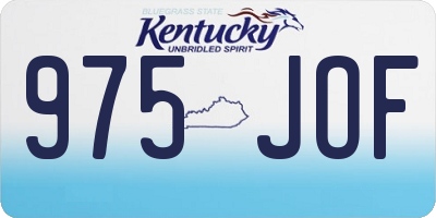 KY license plate 975JOF