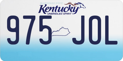 KY license plate 975JOL