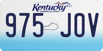 KY license plate 975JOV