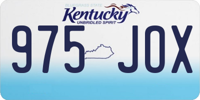 KY license plate 975JOX