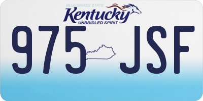 KY license plate 975JSF