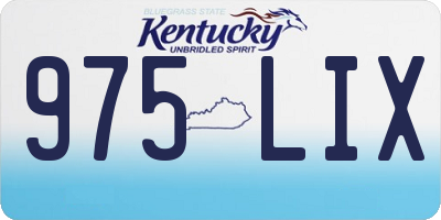 KY license plate 975LIX
