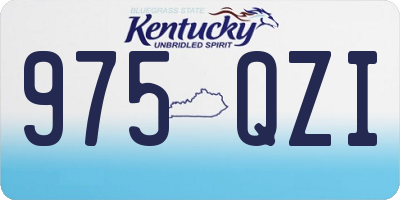 KY license plate 975QZI