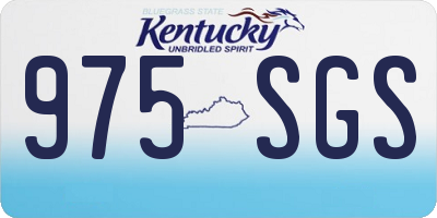KY license plate 975SGS