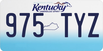 KY license plate 975TYZ