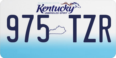 KY license plate 975TZR