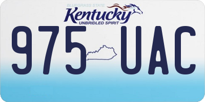KY license plate 975UAC