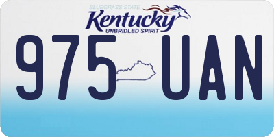 KY license plate 975UAN