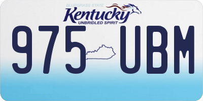 KY license plate 975UBM