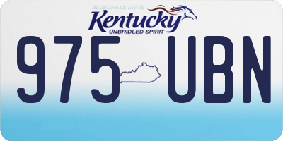 KY license plate 975UBN