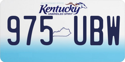KY license plate 975UBW