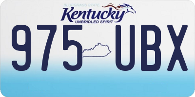 KY license plate 975UBX