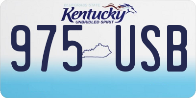 KY license plate 975USB