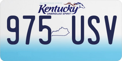 KY license plate 975USV
