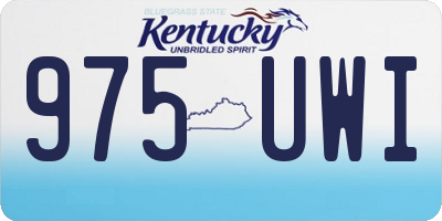 KY license plate 975UWI