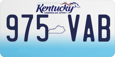 KY license plate 975VAB