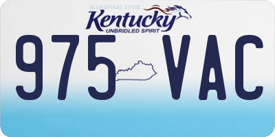 KY license plate 975VAC