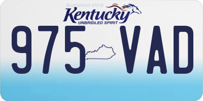 KY license plate 975VAD